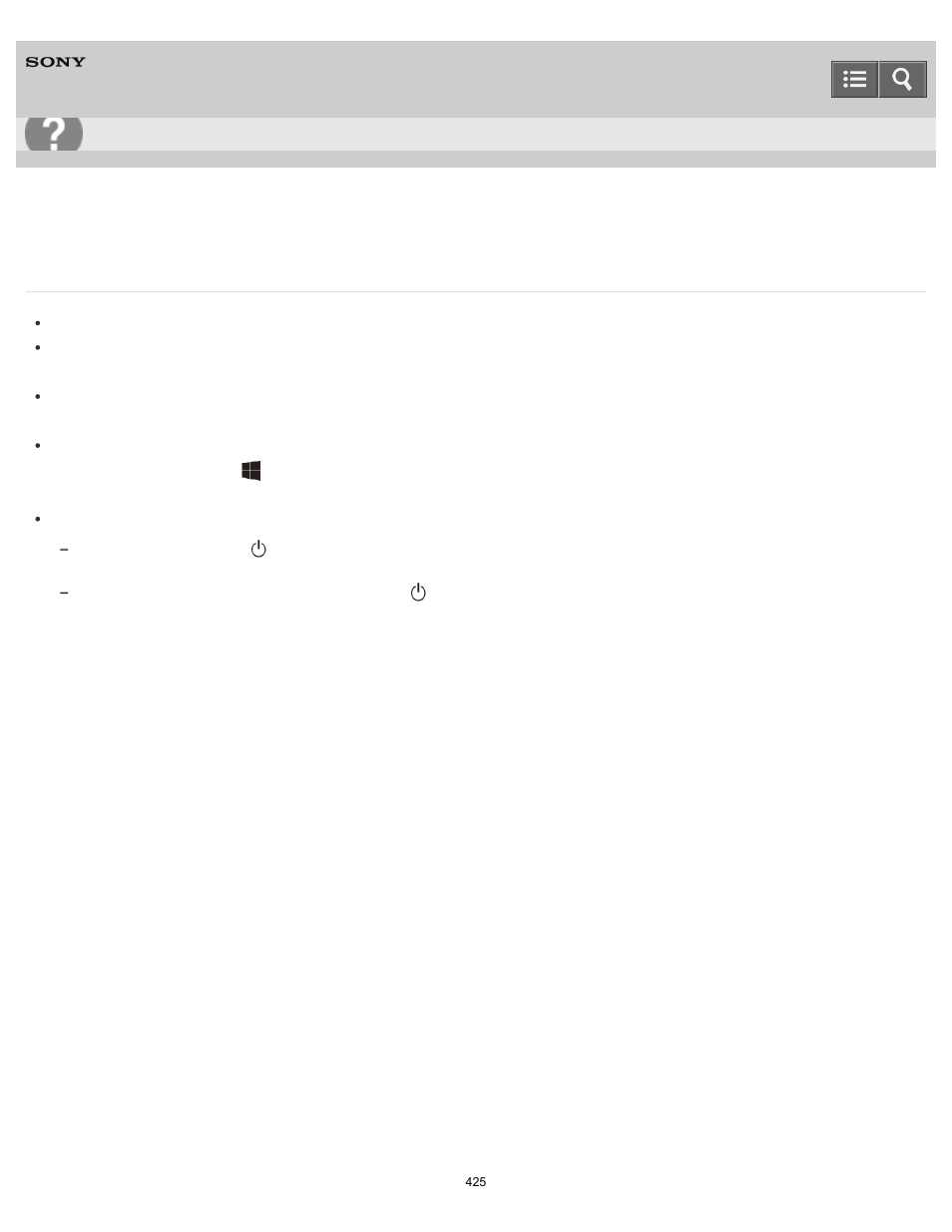 What should i do if my computer screen goes blank, User guide | Sony SVT21223CYB User Manual | Page 425 / 475