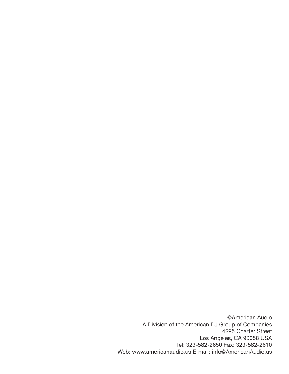 American Audio Tri Pack System User Manual | Page 15 / 15