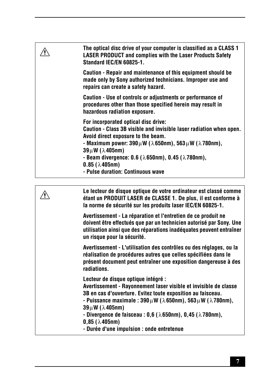 Sony VPCF13HFX User Manual | Page 7 / 28