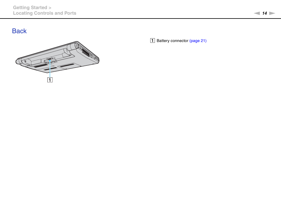 Back | Sony VGN-SR490DDB User Manual | Page 14 / 203