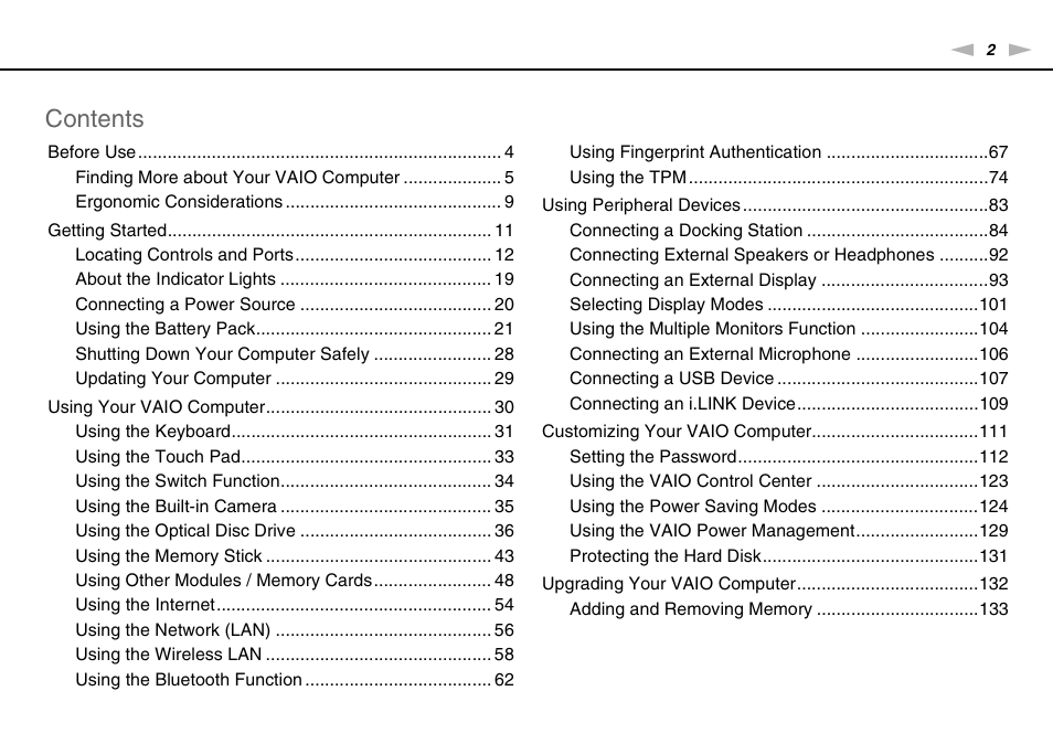 Sony VGN-SR490DDB User Manual | Page 2 / 203