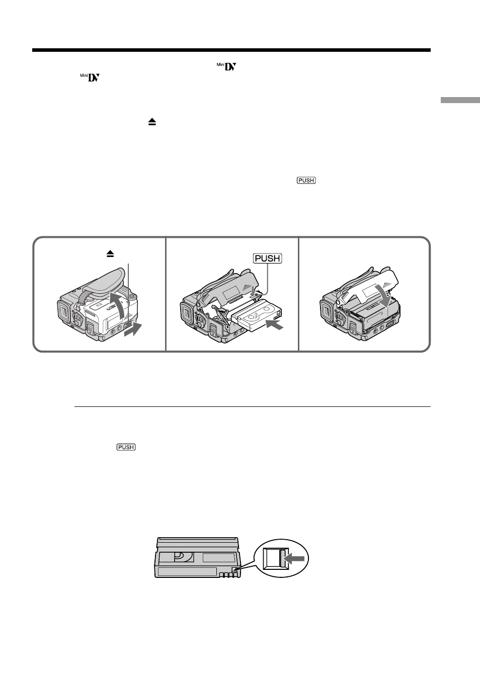 Step 2 inserting a cassette | Sony DCR-PC5 User Manual | Page 15 / 156