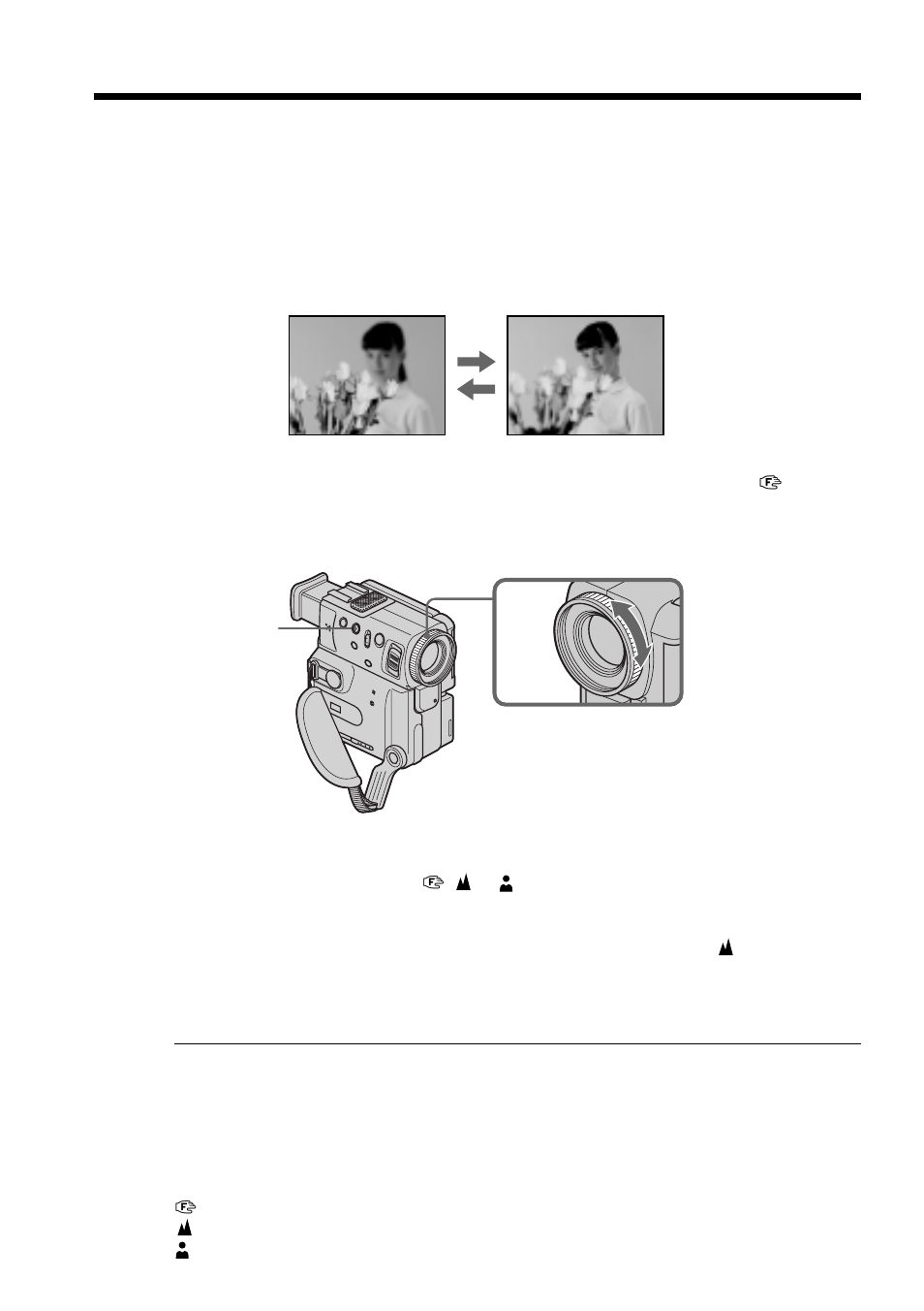 Focusing manually | Sony DCR-PC5 User Manual | Page 48 / 156