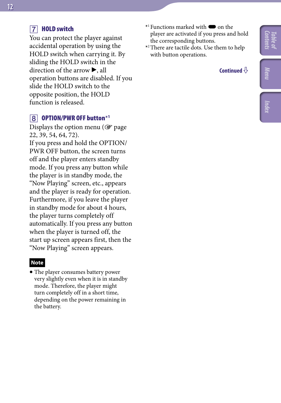 Sony NWZ-E436FBLK User Manual | Page 12 / 126