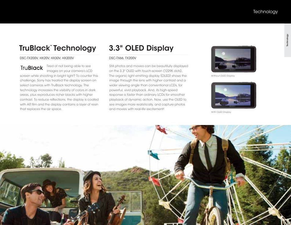 3" oled display, Trublack, Technology | Sony DSC-HX200V User Manual | Page 21 / 73