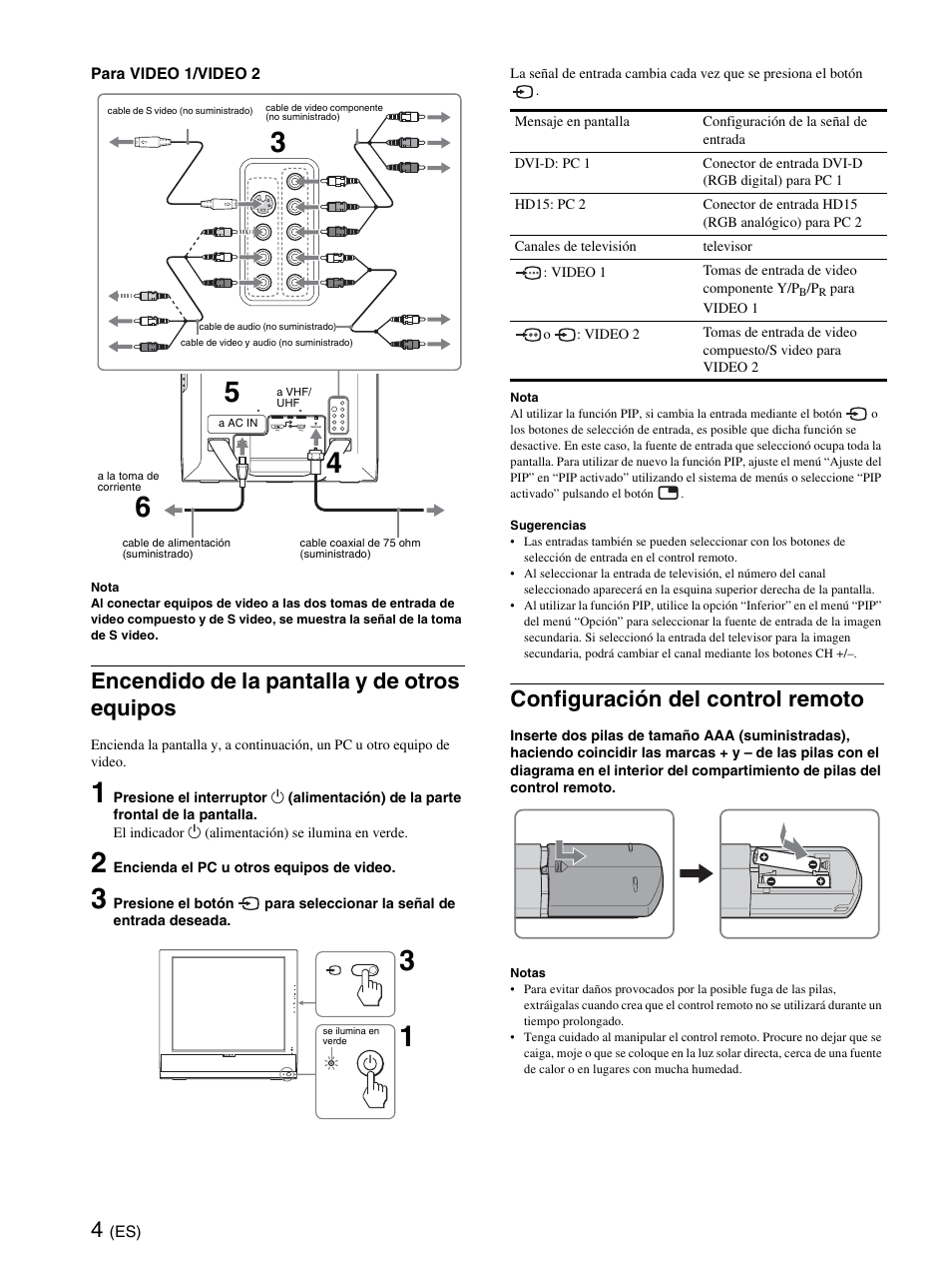 Encendido de la pantalla y de otros equipos, Configuración del control remoto | Sony MFM-HT95 User Manual | Page 32 / 44