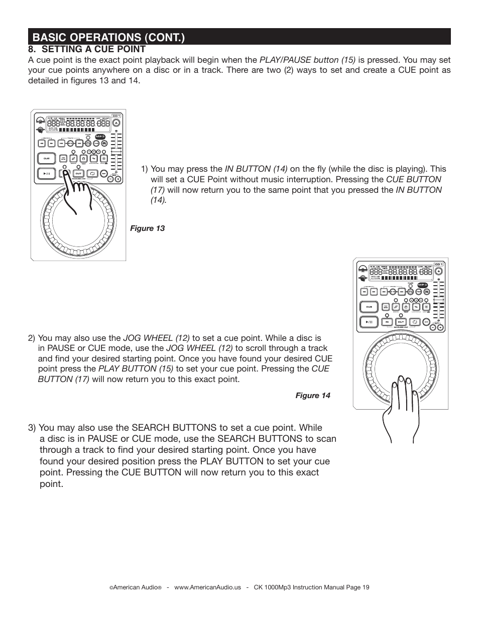 Basic operations (cont.) | American Audio CK-1000 MP3 User Manual | Page 19 / 34