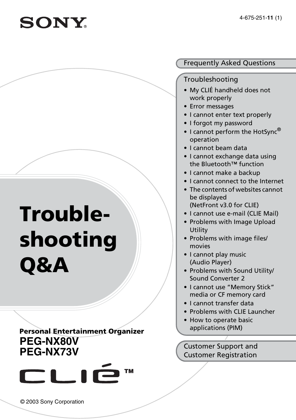 Sony PEG-NX80V User Manual | 56 pages