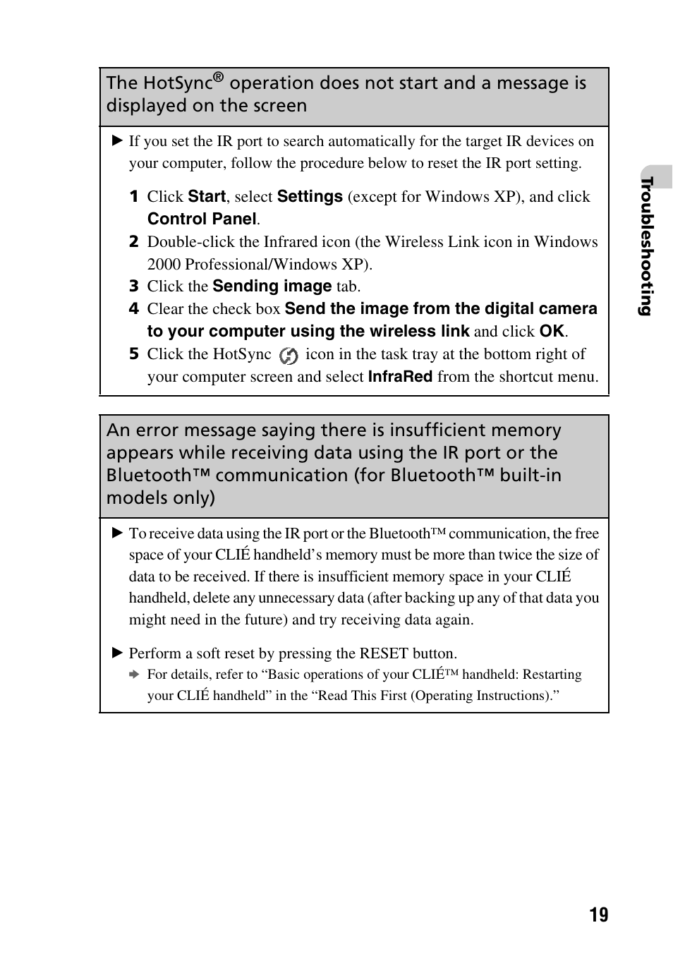 Sony PEG-NX80V User Manual | Page 19 / 56