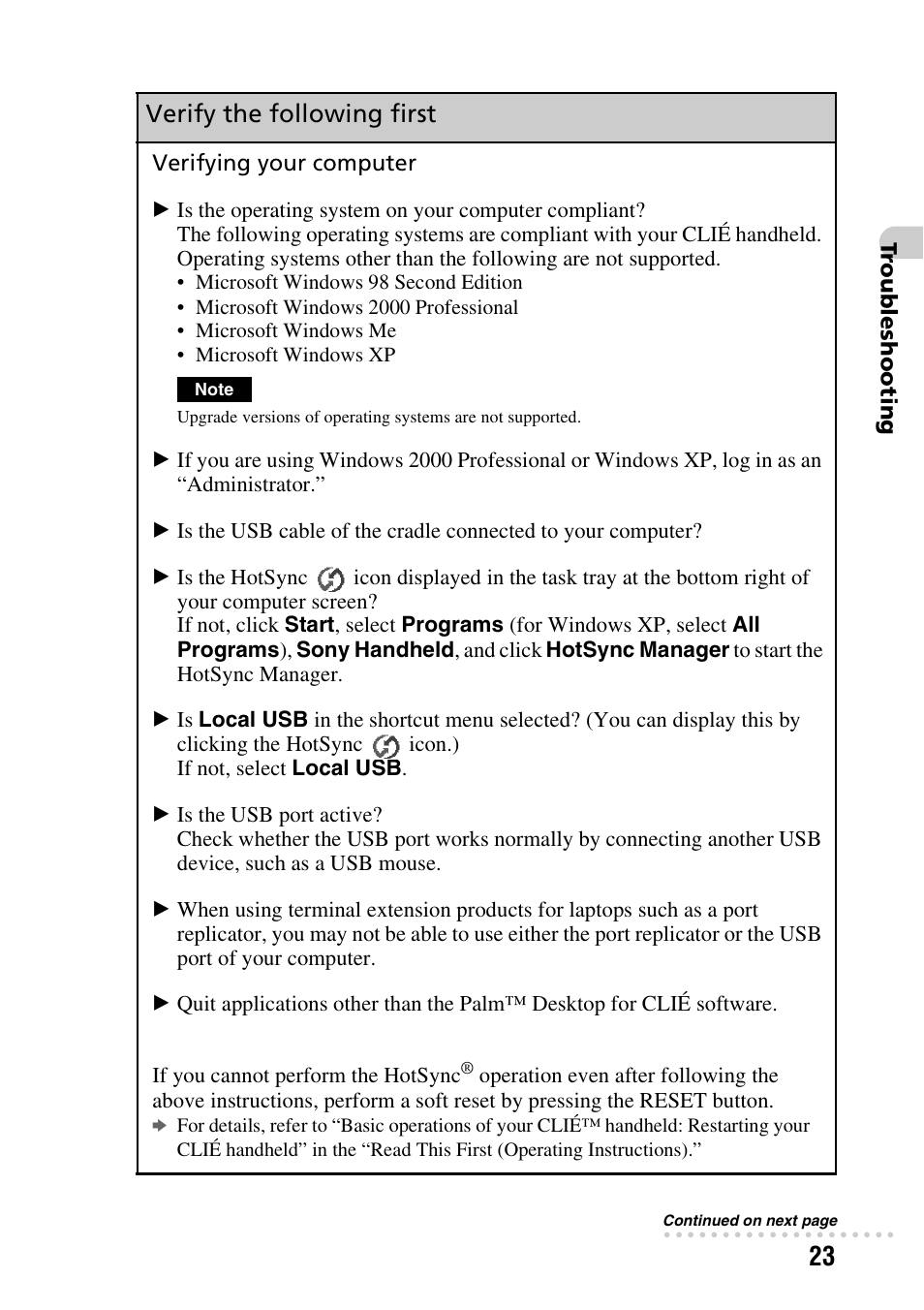 Sony PEG-NX80V User Manual | Page 23 / 56