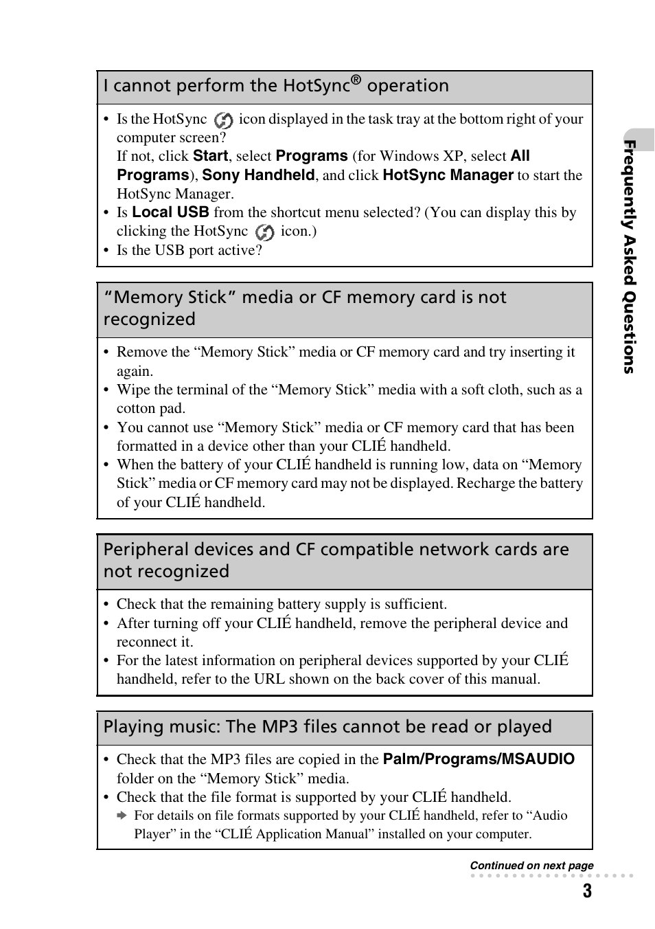 Sony PEG-NX80V User Manual | Page 3 / 56