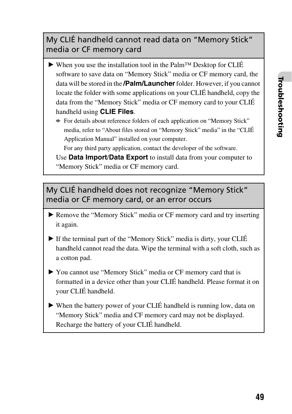 Sony PEG-NX80V User Manual | Page 49 / 56