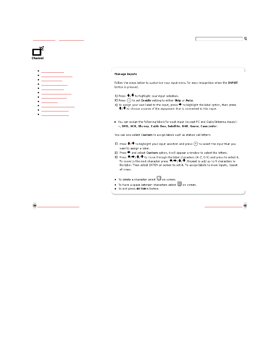 Using the channel menu | Sony KDL-32XBR9 User Manual | Page 116 / 193