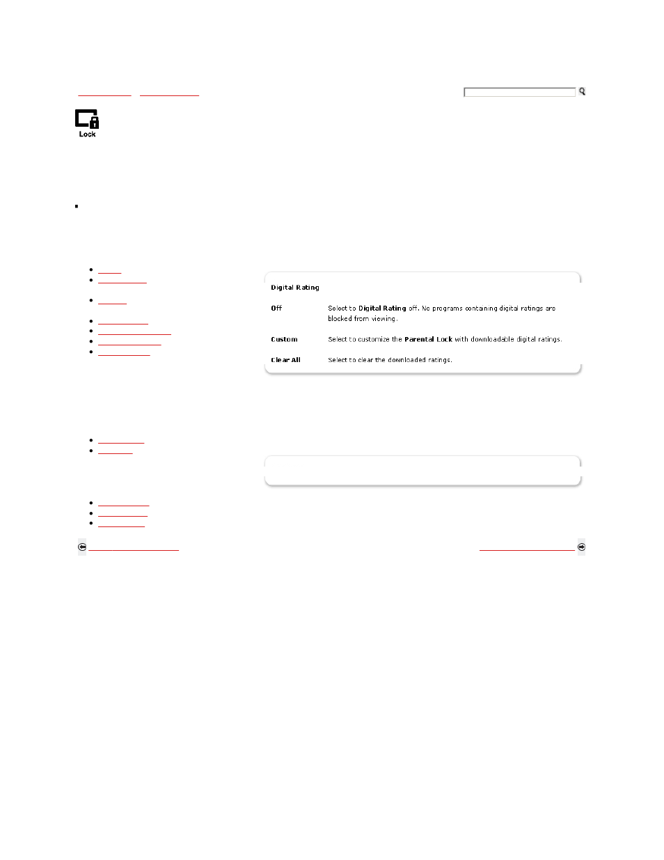 Using the parental lock, Custom rating system chart | Sony KDL-32XBR9 User Manual | Page 133 / 193
