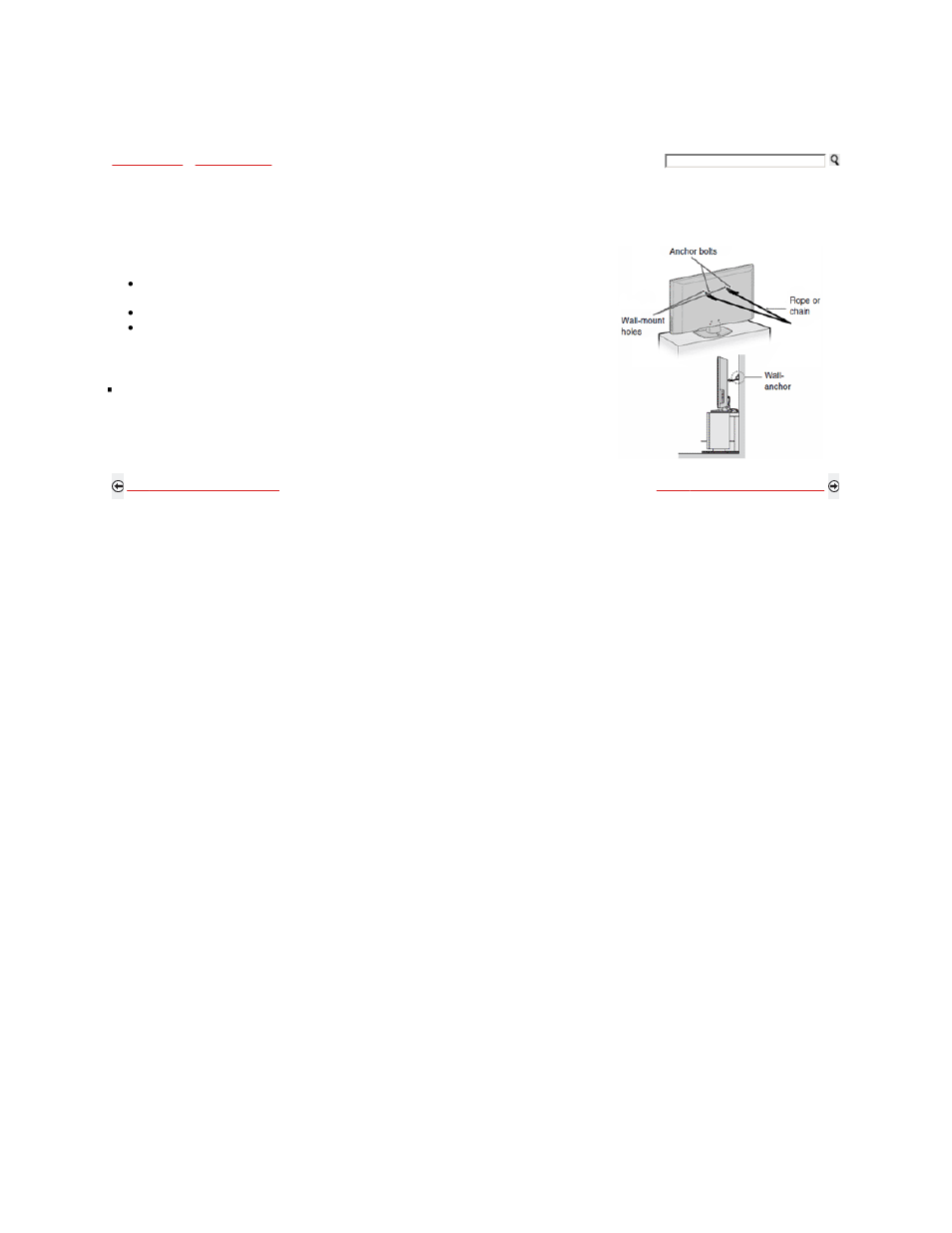 Securing the tv (page 3), Anchor the tv to the wall | Sony KDL-32XBR9 User Manual | Page 15 / 193
