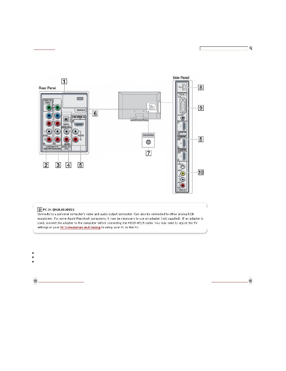 Locating inputs and outputs | Sony KDL-32XBR9 User Manual | Page 26 / 193