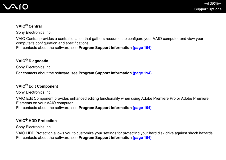 Sony VGN-AR550U User Manual | Page 202 / 206