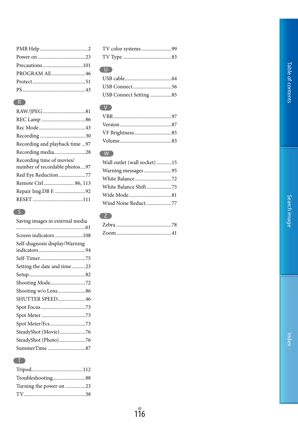 Sony NEX-VG20 User Manual | Page 116 / 117