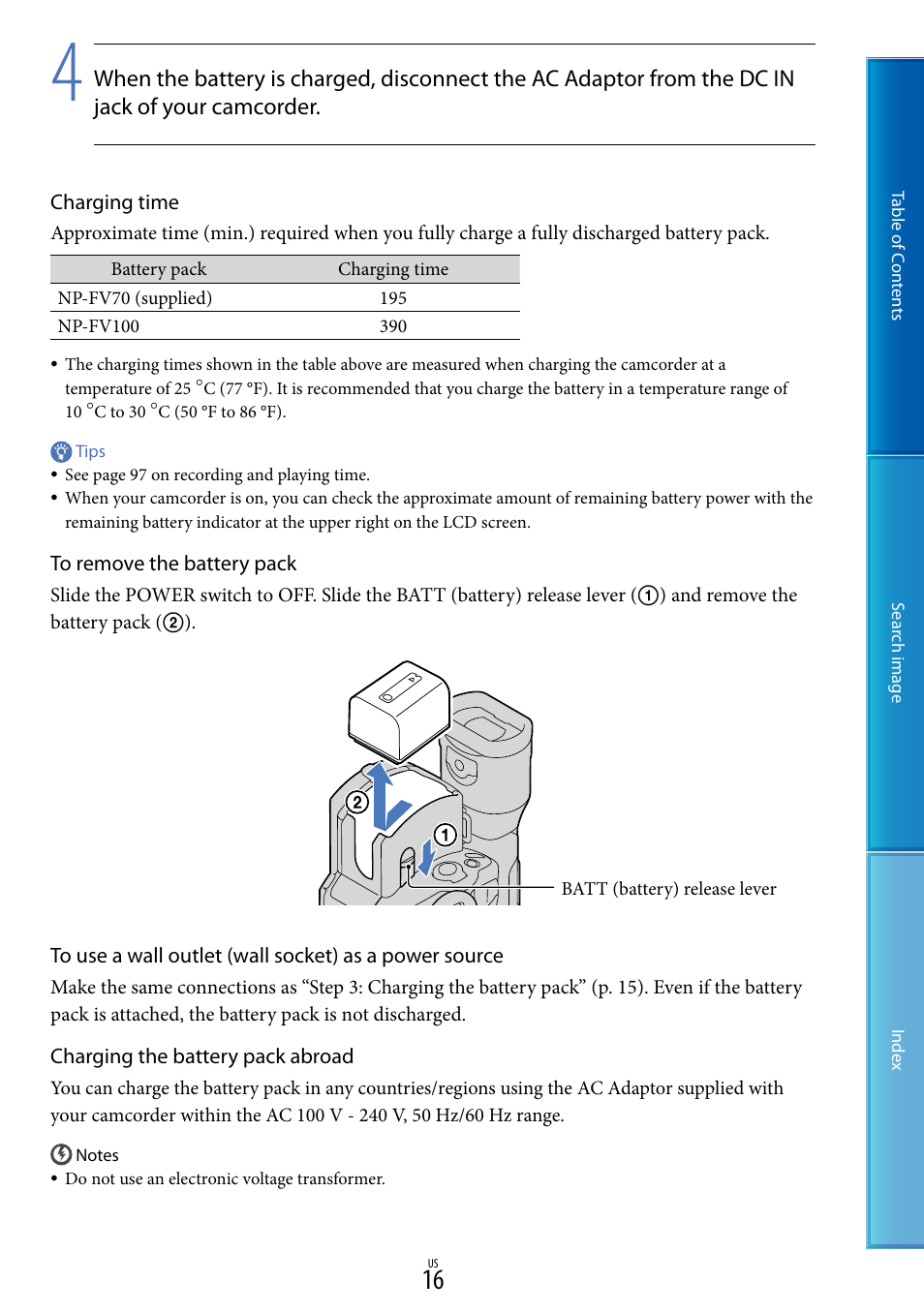 Sony NEX-VG20 User Manual | Page 16 / 117