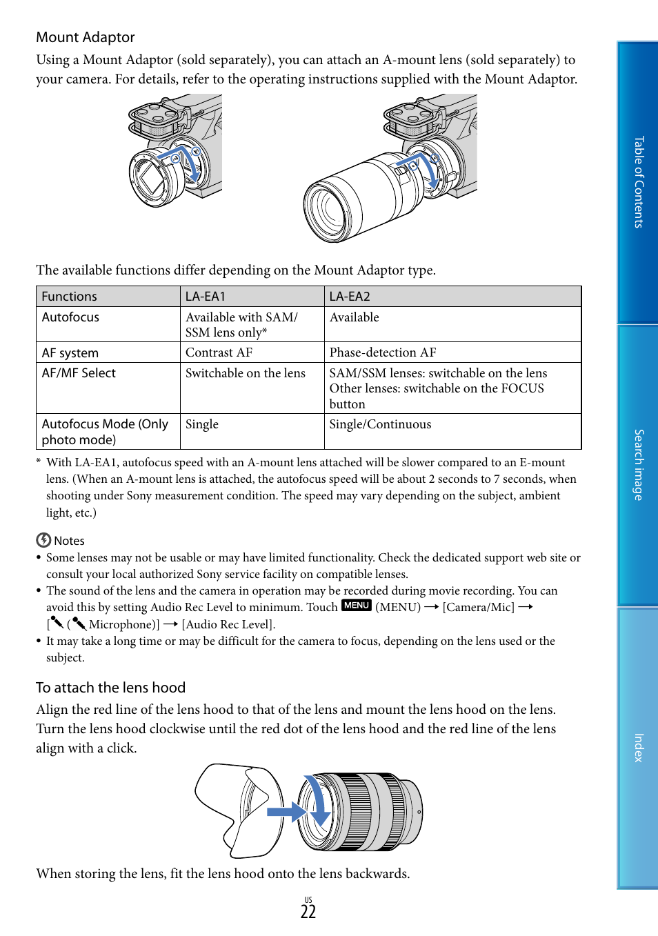 Sony NEX-VG20 User Manual | Page 22 / 117