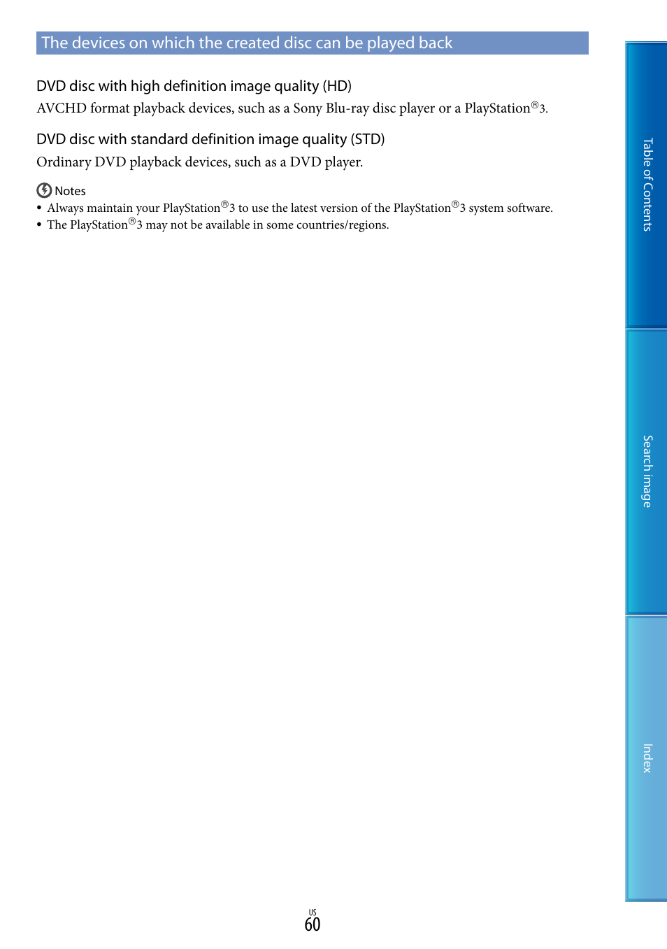 Dvd disc with high definition image quality (hd) | Sony NEX-VG20 User Manual | Page 60 / 117