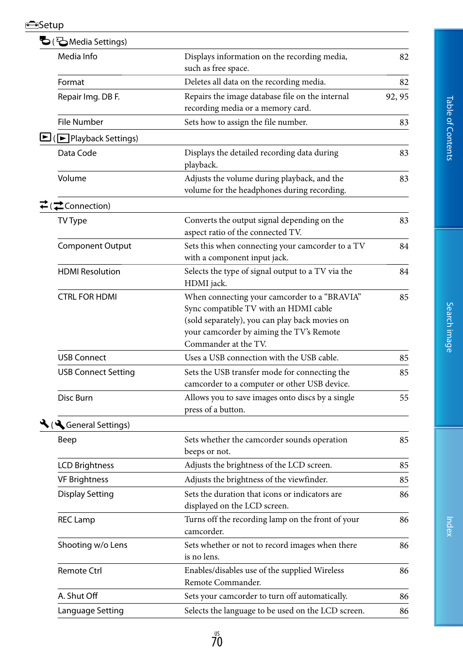 Sony NEX-VG20 User Manual | Page 70 / 117