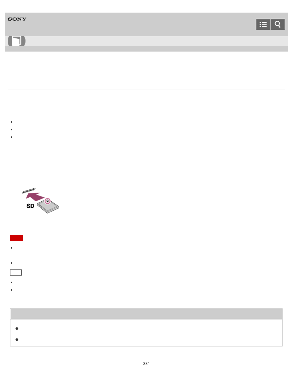 Inserting sd memory cards, User guide | Sony SVF15N26CXB User Manual | Page 384 / 479