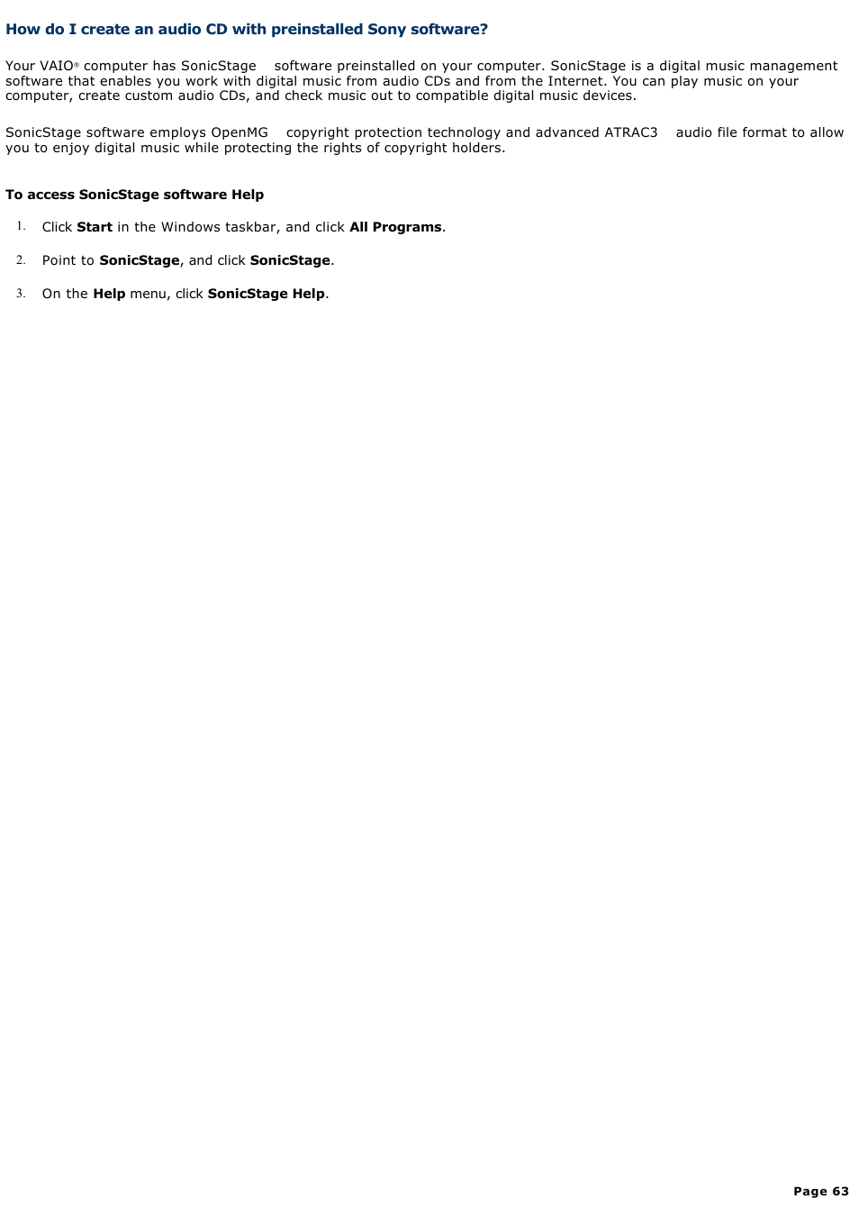 Sony PCV-W20 User Manual | Page 63 / 103