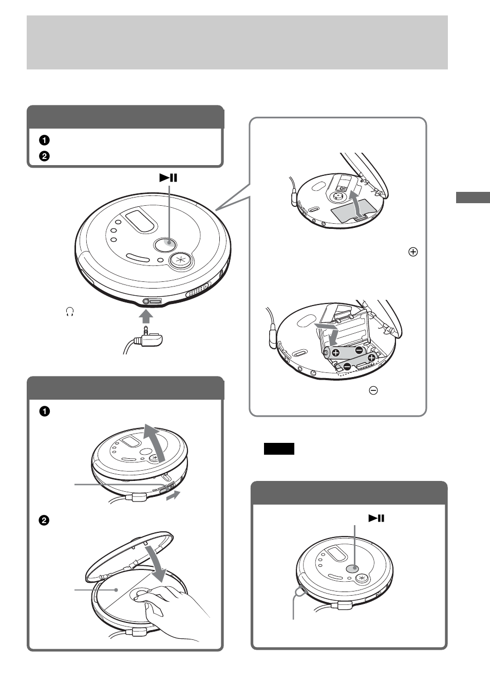 Playing an audio cd or atrac3plus/atrac3/mp3 files, Prepare your cd player, Insert a cd | Play a cd, 1 . prepare your cd player, 2 . insert a cd, 3 . play a cd | Sony D-NE710 User Manual | Page 11 / 36