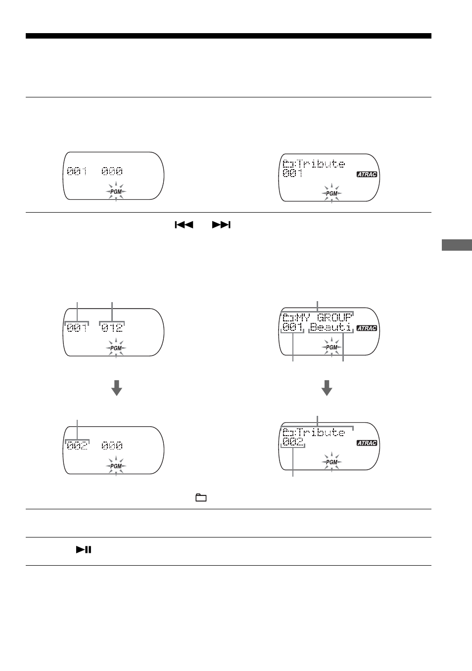 Playing tracks in your favorite order (pgm play), Playing tracks in your favorite order, Pgm play) | Sony D-NE710 User Manual | Page 21 / 36