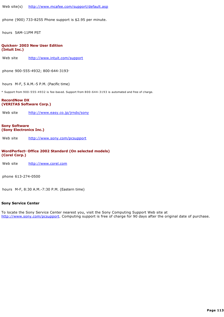 Sony PCV-RS210 User Manual | Page 113 / 114