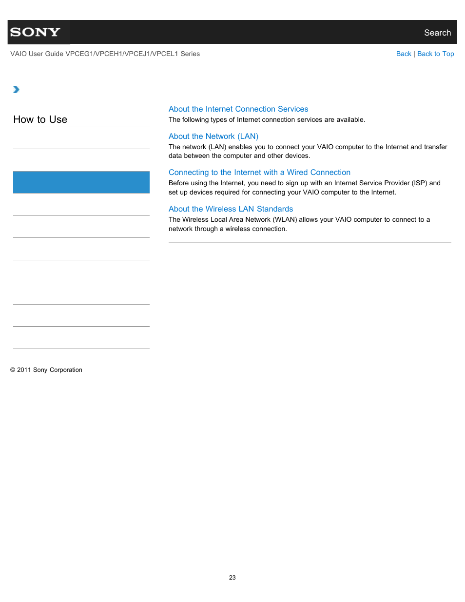 How to use | Sony VPCEH1FGX User Manual | Page 23 / 359