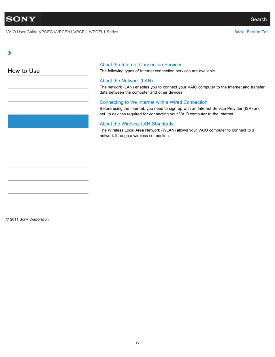 How to use | Sony VPCEH1FGX User Manual | Page 30 / 359