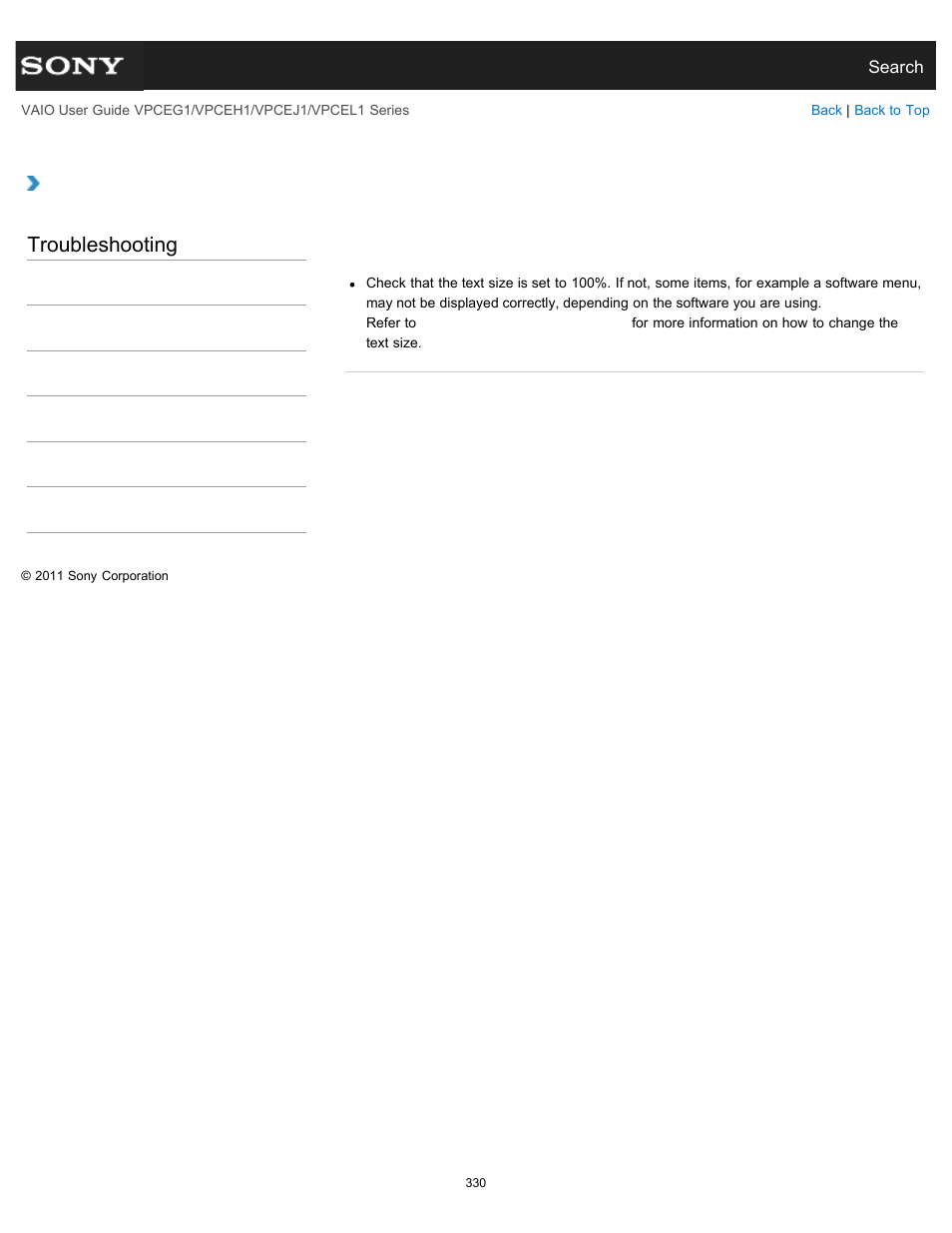 Troubleshooting | Sony VPCEH1FGX User Manual | Page 330 / 359