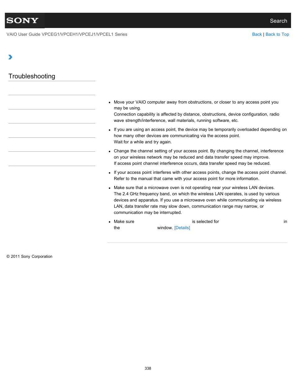 Slow, Troubleshooting | Sony VPCEH1FGX User Manual | Page 338 / 359