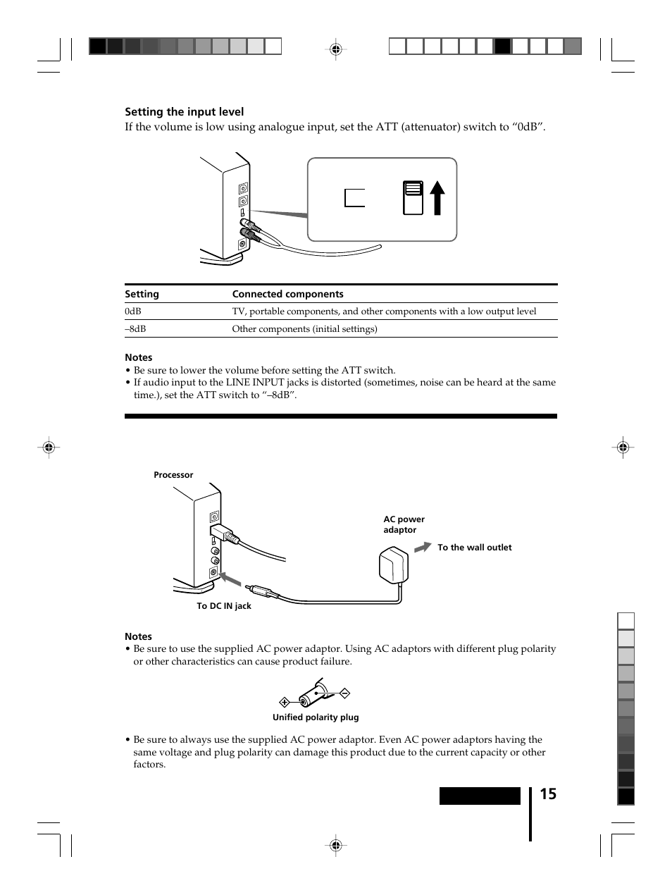 Plugging into the wall outlet | Sony MDR-DS8000 User Manual | Page 15 / 88