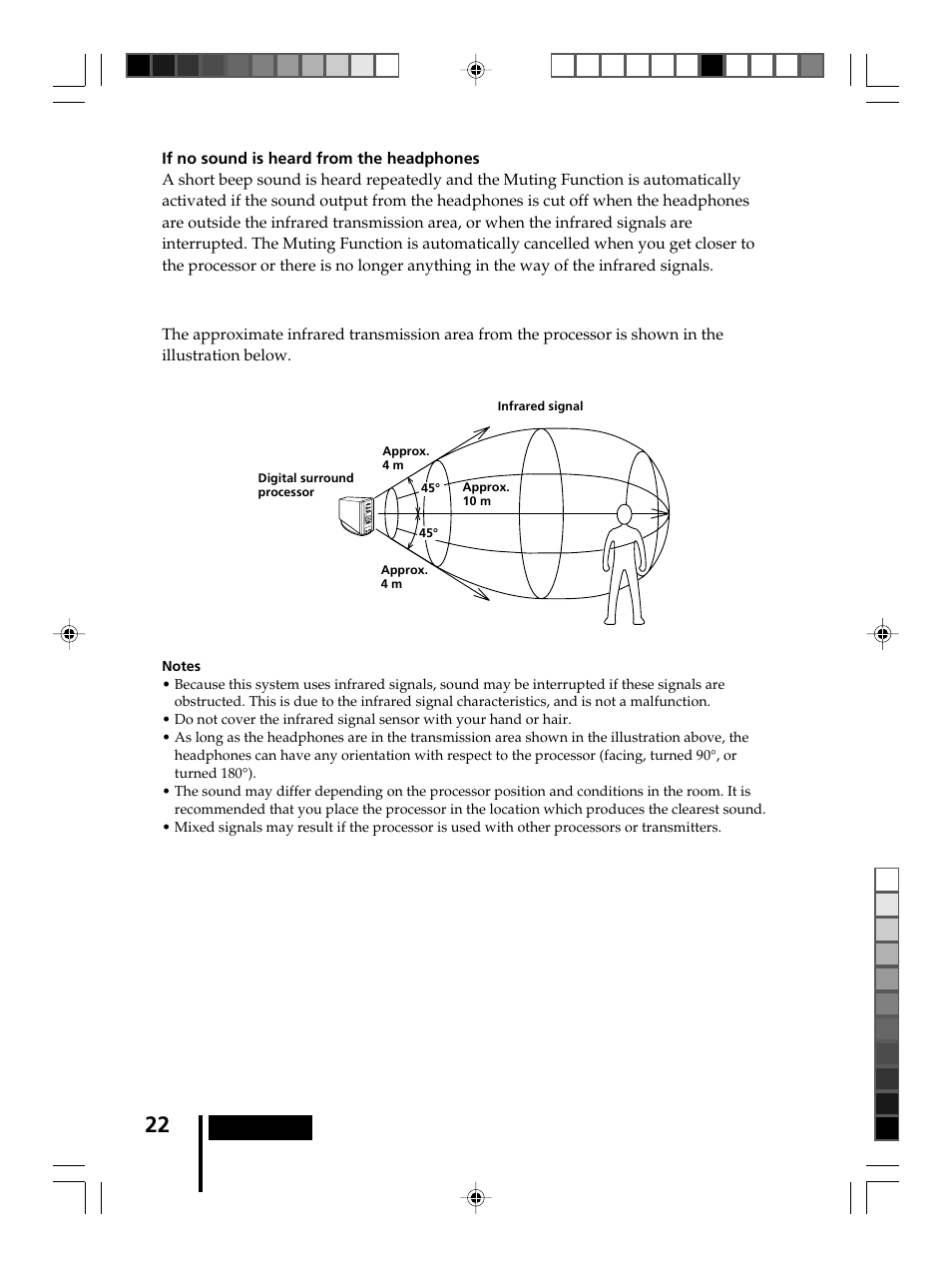 Infrared transmission area | Sony MDR-DS8000 User Manual | Page 22 / 88