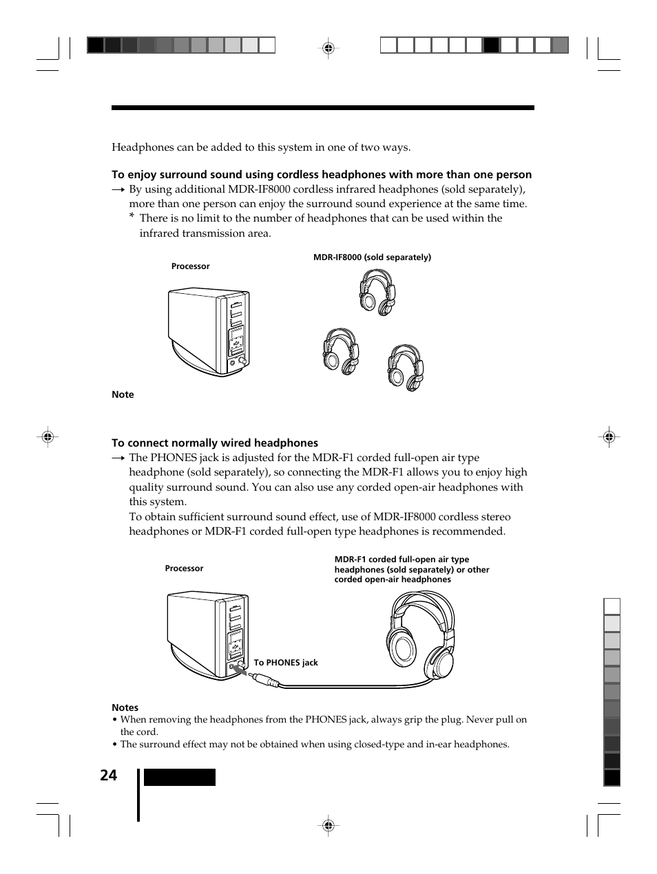 Additional headphones | Sony MDR-DS8000 User Manual | Page 24 / 88