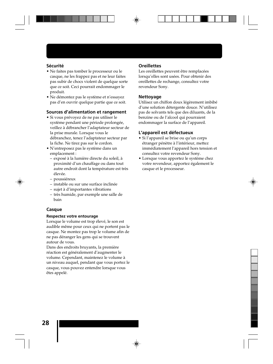 Précautions d’utilisation | Sony MDR-DS8000 User Manual | Page 56 / 88