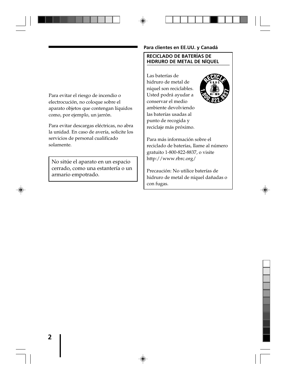 Advertencia | Sony MDR-DS8000 User Manual | Page 58 / 88