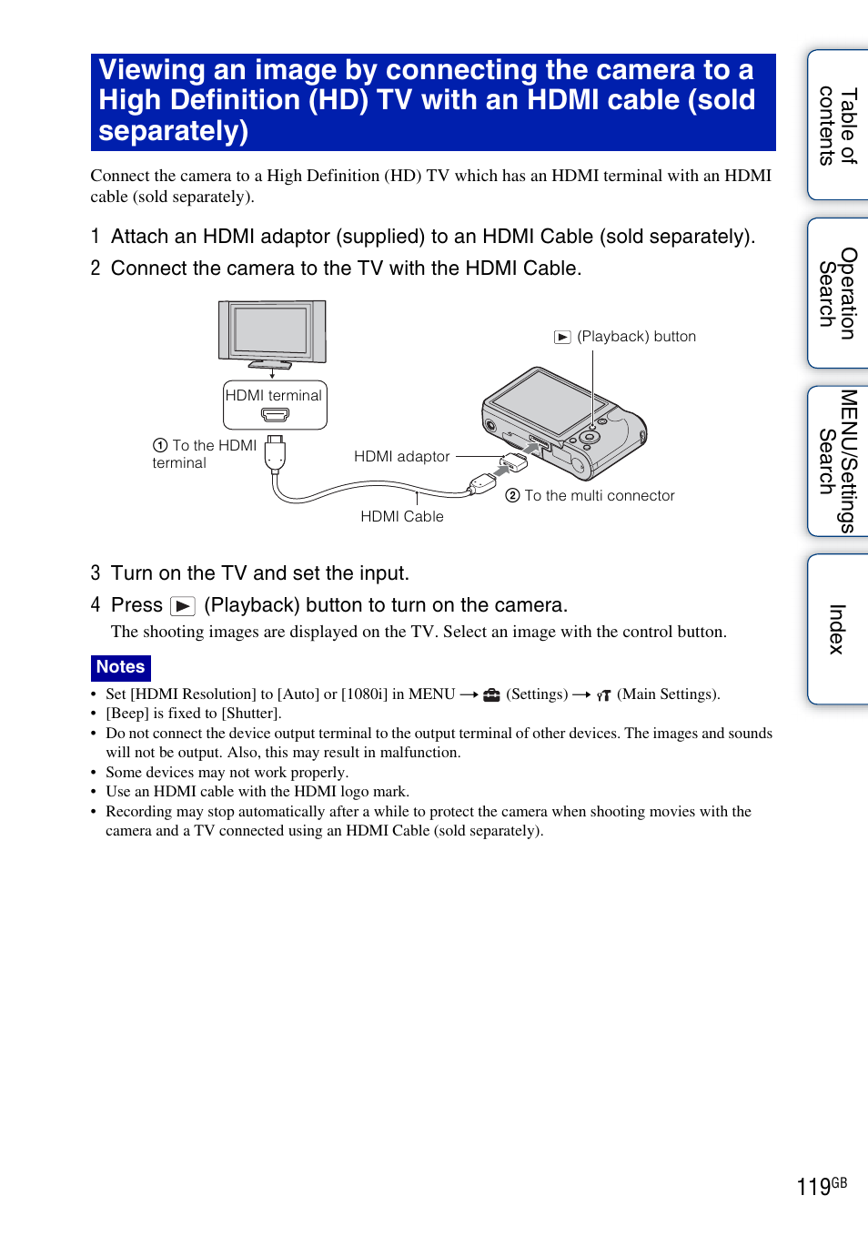 Sony DSC-HX5V User Manual | Page 119 / 160