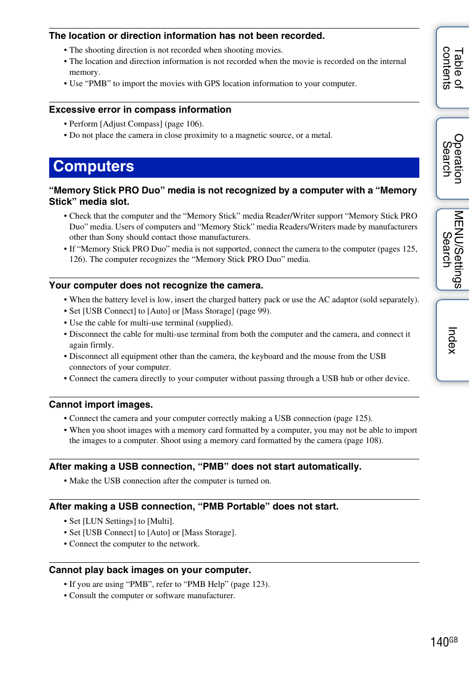 Computers | Sony DSC-HX5V User Manual | Page 140 / 160