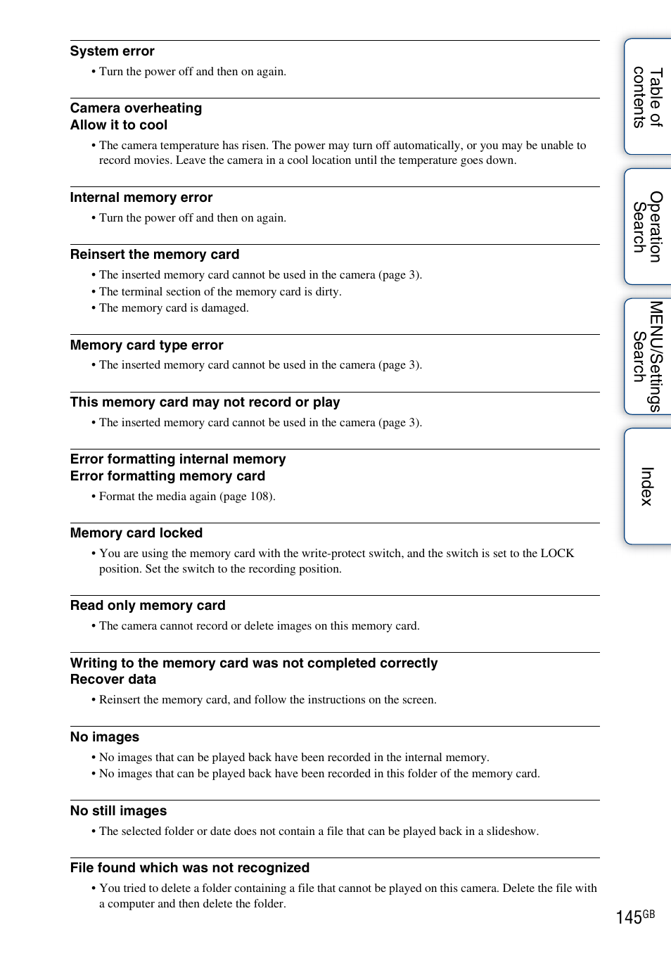 Sony DSC-HX5V User Manual | Page 145 / 160