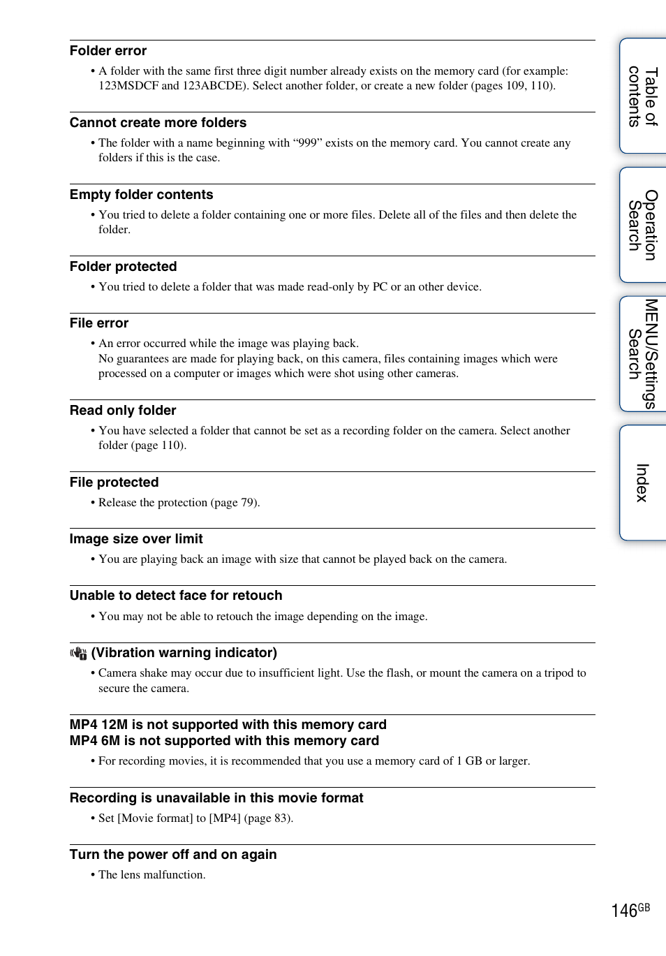 Sony DSC-HX5V User Manual | Page 146 / 160