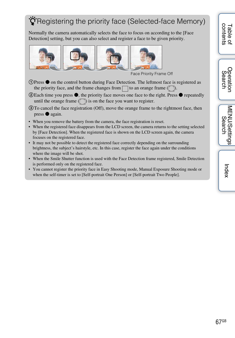 Sony DSC-HX5V User Manual | Page 67 / 160