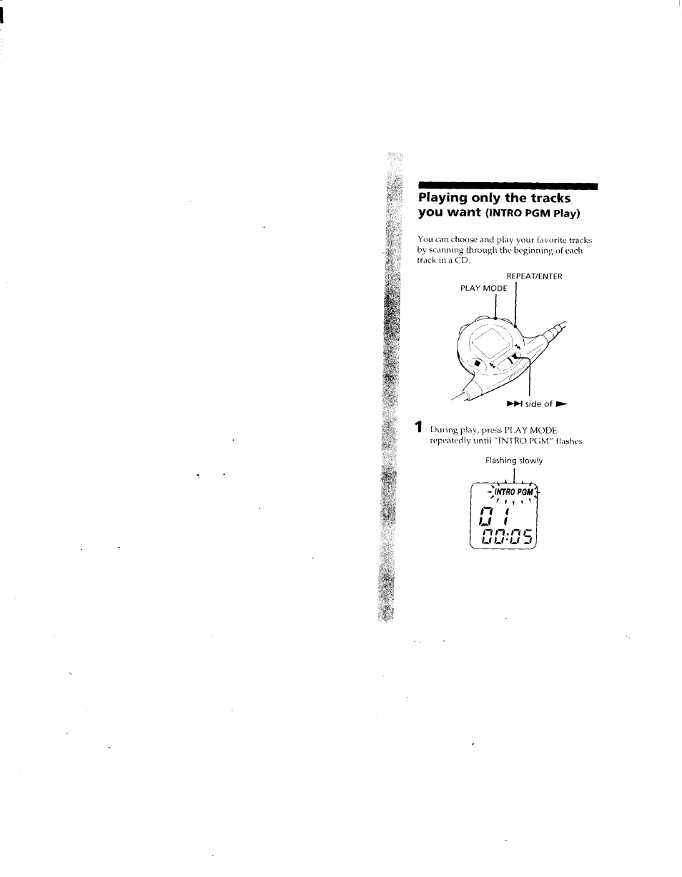 Intro pgm, Pfaying only the tracks you want, Intro | Sony D-E905 User Manual | Page 7 / 19