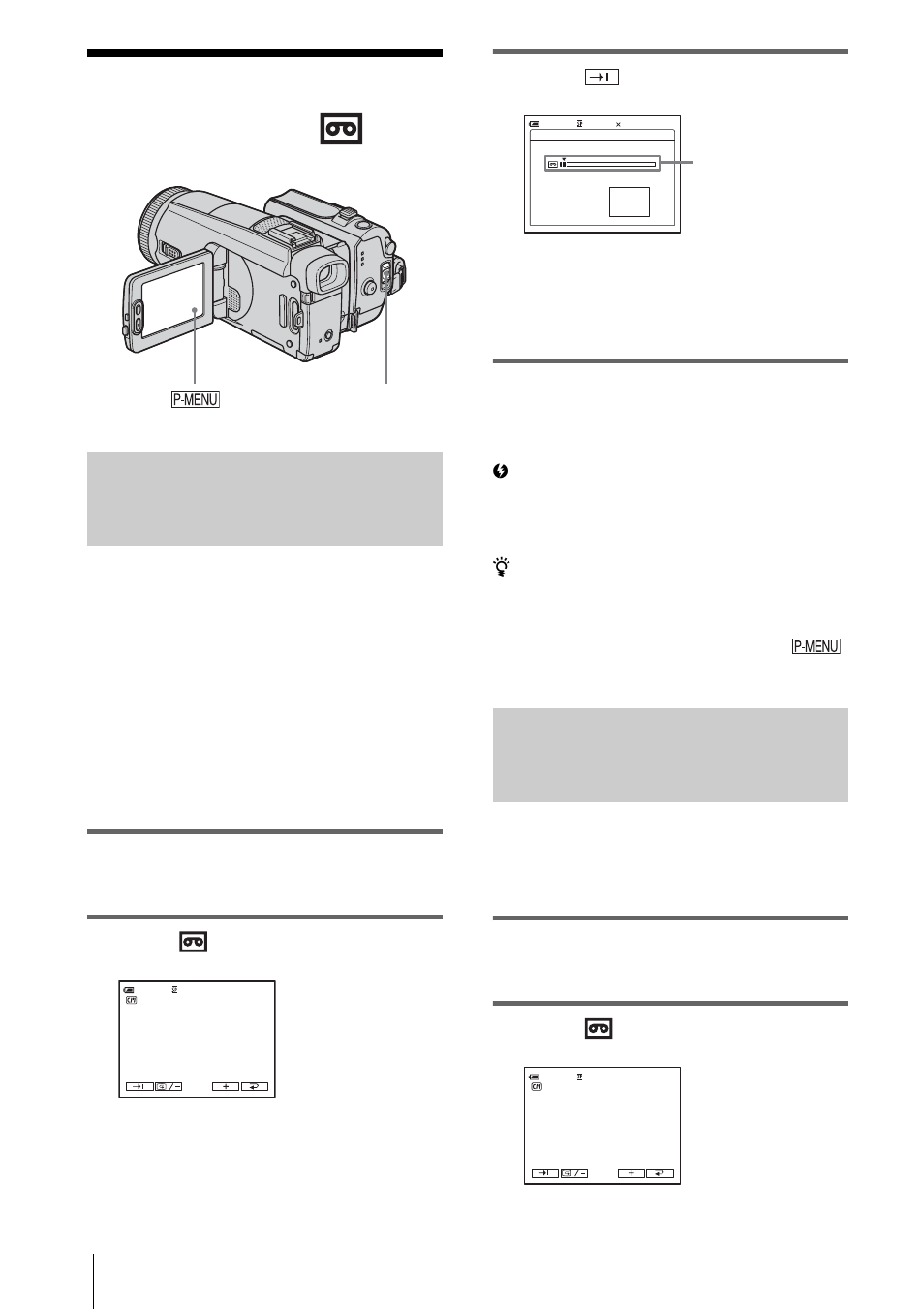 Searching for the starting point, Searching manually – edit search, P. 42) | Sony DCR-HC1000 User Manual | Page 42 / 140