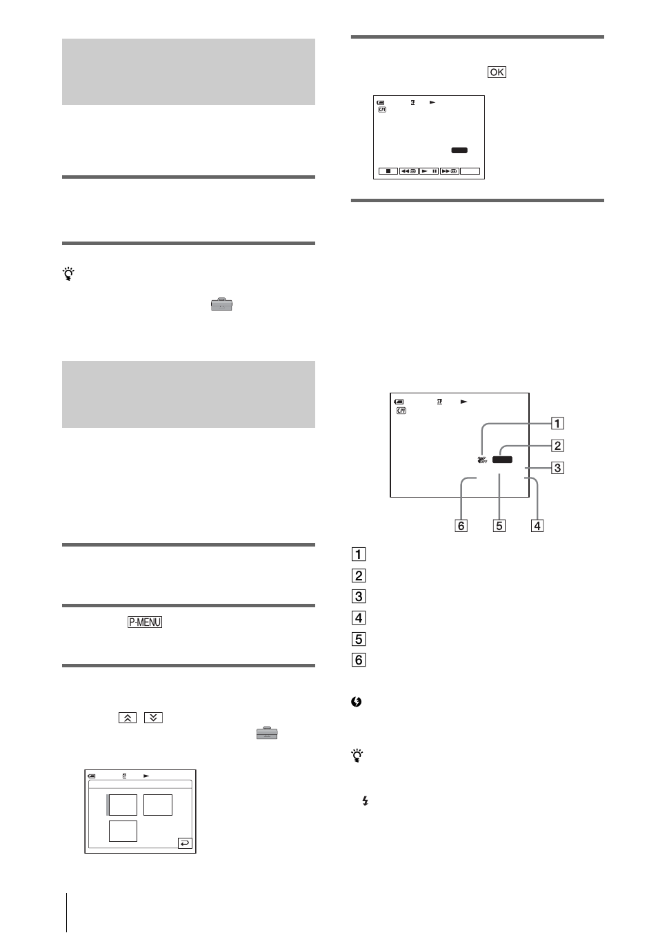 Displaying the screen indicators, P. 50), P. 50) will n | Ng (p. 50), Reen (p. 50), Camera settings data display, Touch during playback or playback pause, Touch [data code, Select [camera data] or [date/ time] then touch | Sony DCR-HC1000 User Manual | Page 50 / 140