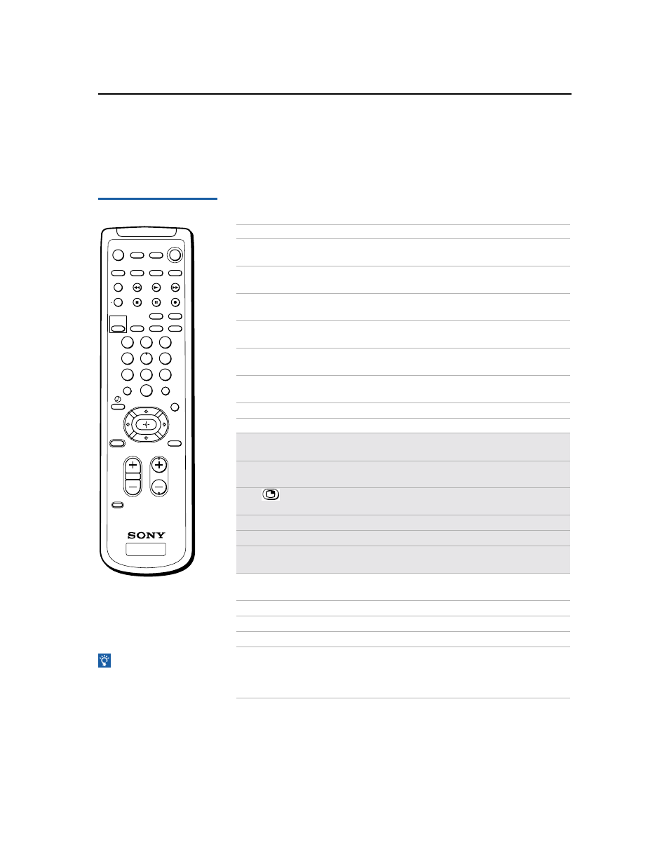 Using the remote control, Button descriptions, 40 using the remote control | Other information | Sony wega KV-36FS16 User Manual | Page 46 / 60