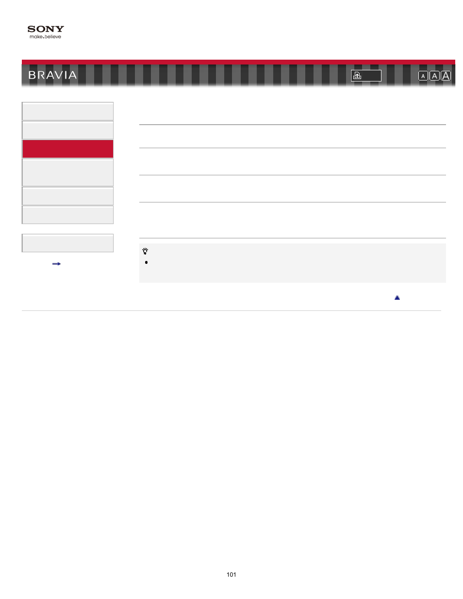 Auto sap, Bilingual settings, Mts audio | Sony KDL-55EX710 User Manual | Page 101 / 138